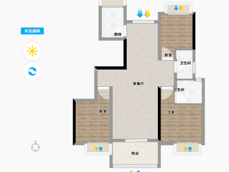 贵州省-六盘水市-公园道1号-94.41-户型库-采光通风