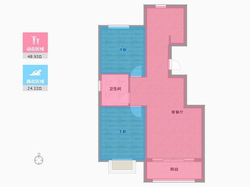 山西省-忻州市-​阳光丽景-65.63-户型库-动静分区