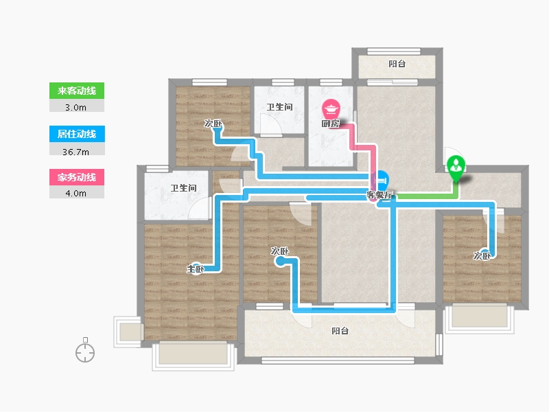 山东省-济宁市-九巨龙龙城常青府-105.86-户型库-动静线