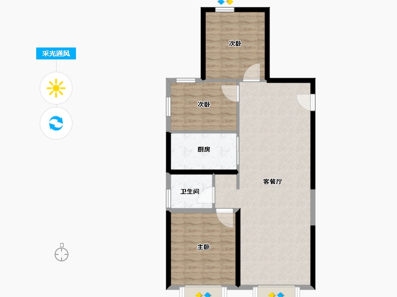 新疆维吾尔自治区-乌鲁木齐市-绿城·理想之城-86.88-户型库-采光通风