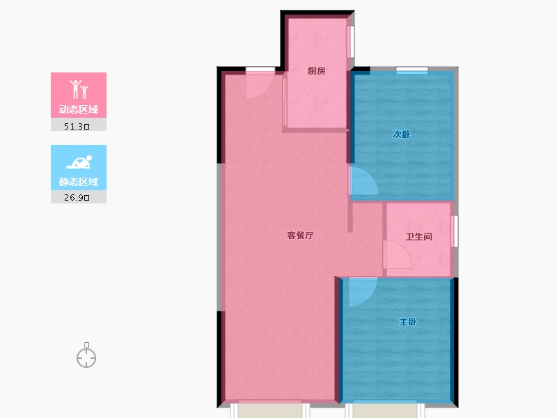 新疆维吾尔自治区-乌鲁木齐市-绿城·理想之城-71.06-户型库-动静分区