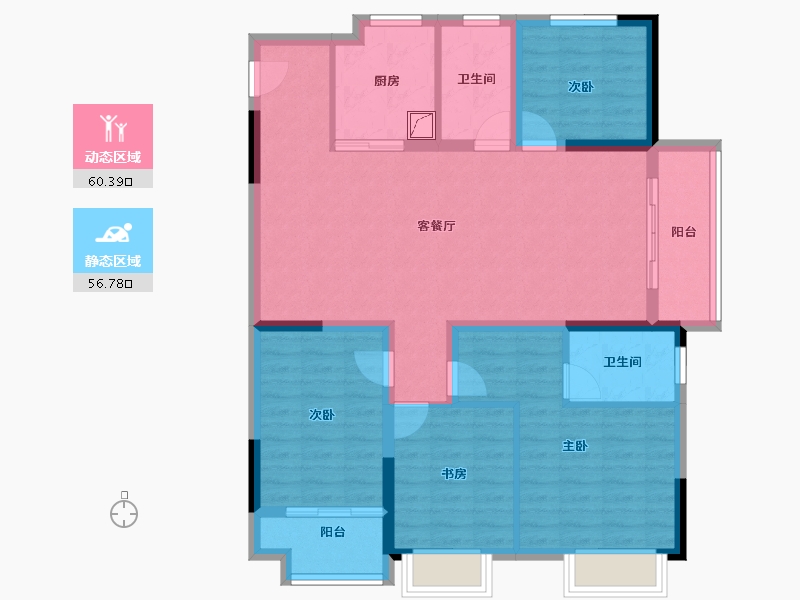 安徽省-蚌埠市-奥园誉府-104.73-户型库-动静分区