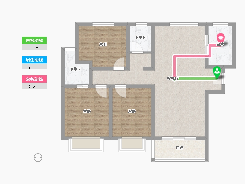 山西省-临汾市-梧桐里-101.00-户型库-动静线