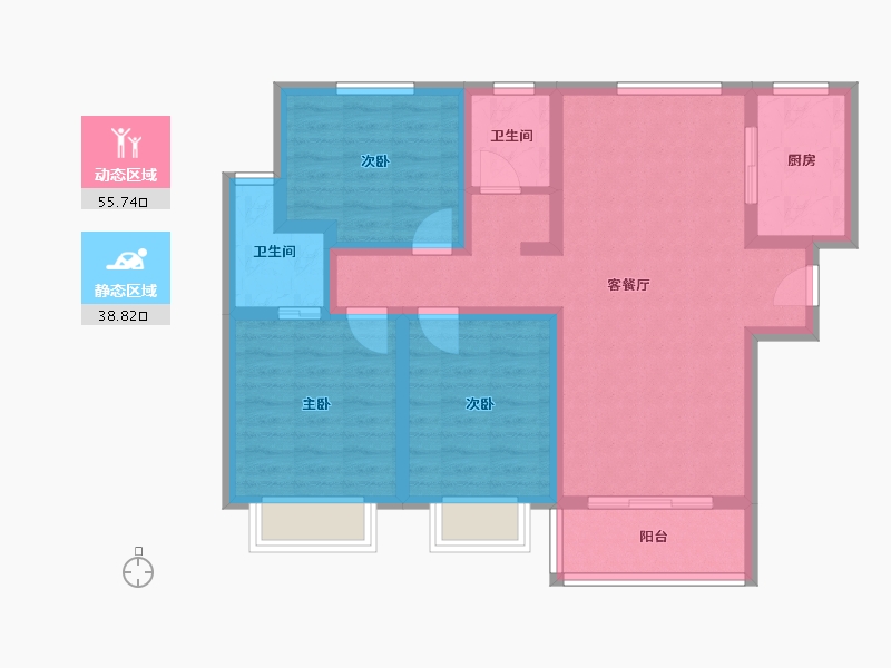 山西省-临汾市-梧桐里-101.00-户型库-动静分区