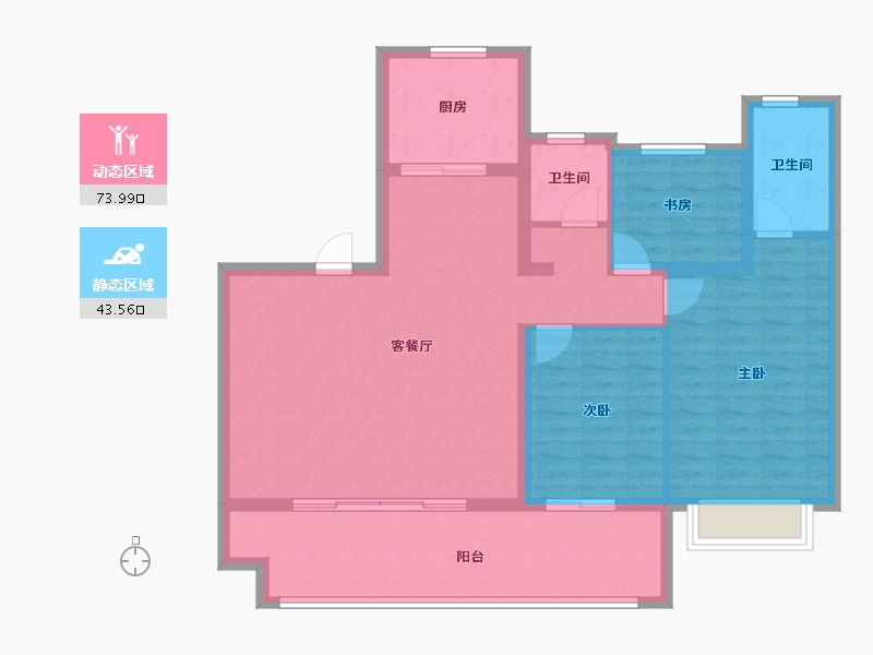 山东省-济宁市-华侨城运河1283-106.47-户型库-动静分区