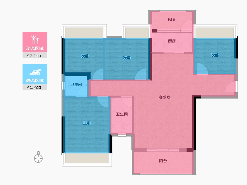 贵州省-毕节市-金富高铁嘉和城-89.08-户型库-动静分区