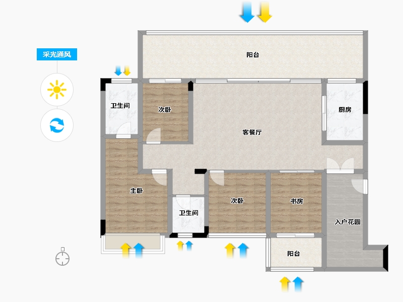 湖南省-怀化市-大盛悦府-142.50-户型库-采光通风