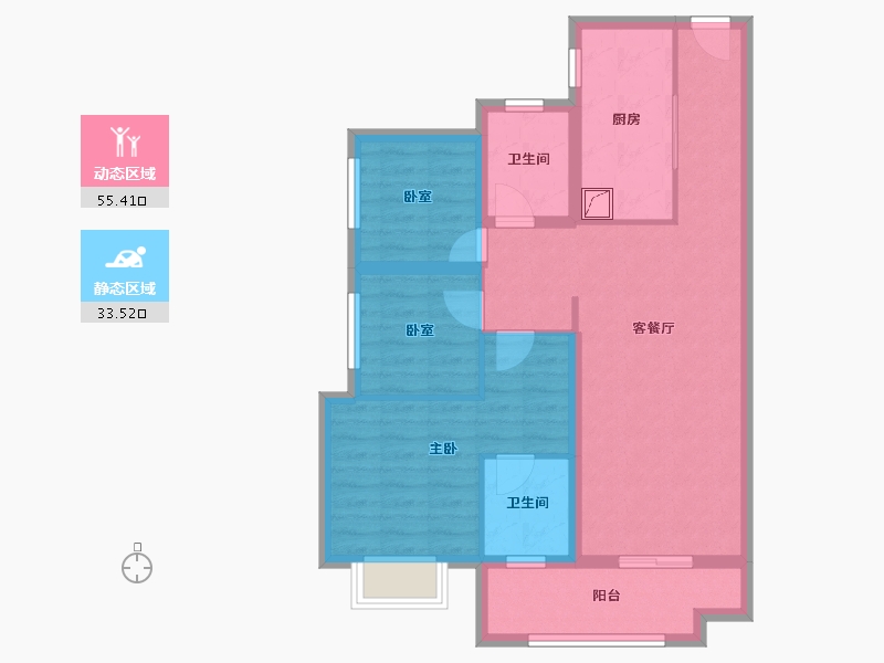 广东省-江门市-新会保利西海岸-78.58-户型库-动静分区