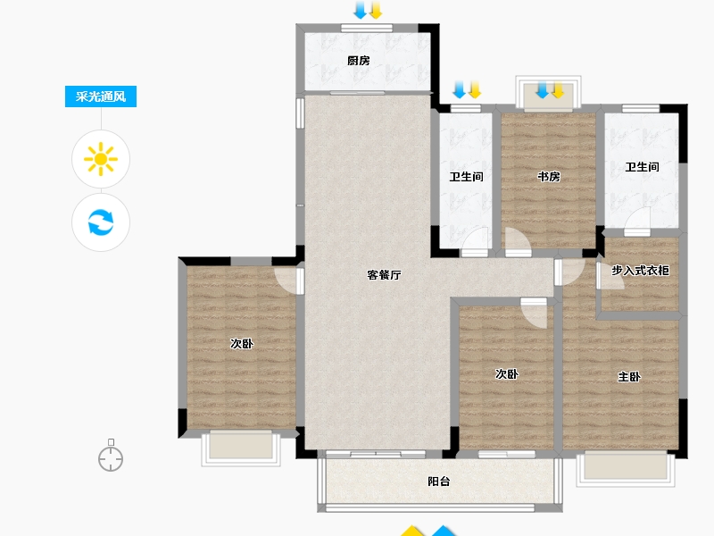 河南省-平顶山市-汝州祥诚公园首府-140.08-户型库-采光通风