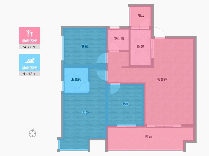 香港特别行政区-东区-攀枝花曲江新鸥鹏教育城-87.11-户型库-动静分区