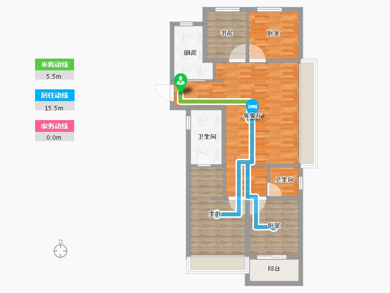 浙江省-湖州市-保利堂悦-89.62-户型库-动静线