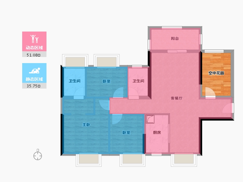 广东省-江门市-保利西海岸半岛-84.41-户型库-动静分区