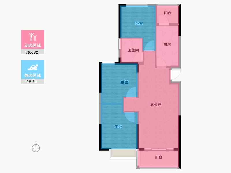 河南省-漯河市-恒大名都-88.01-户型库-动静分区