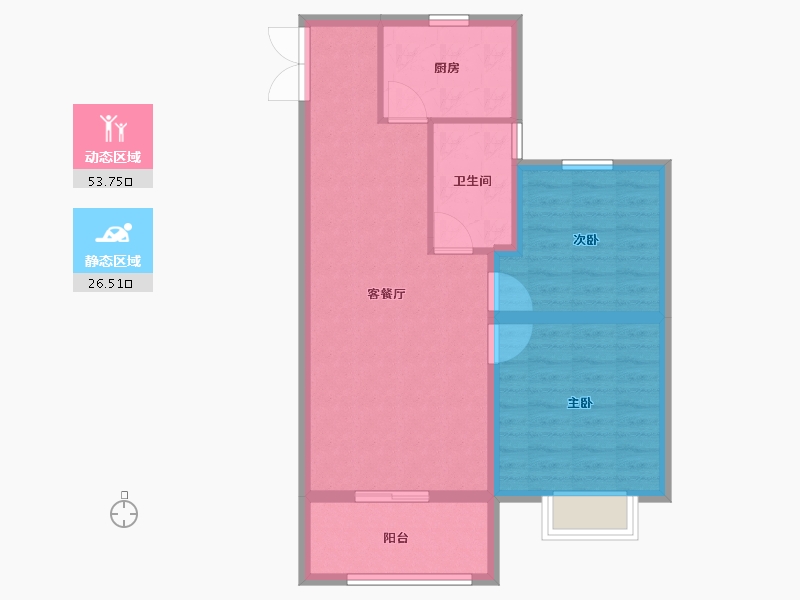 河南省-安阳市-建业凤凰城北岸-72.21-户型库-动静分区