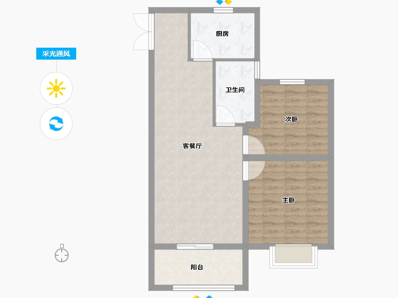 河南省-安阳市-建业凤凰城北岸-72.21-户型库-采光通风