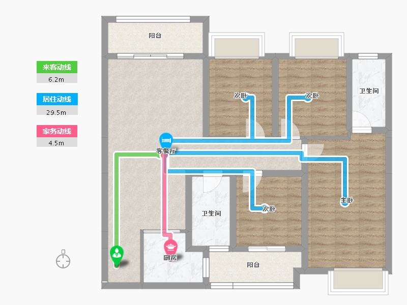 湖南省-怀化市-恒辉今典佳苑-98.23-户型库-动静线