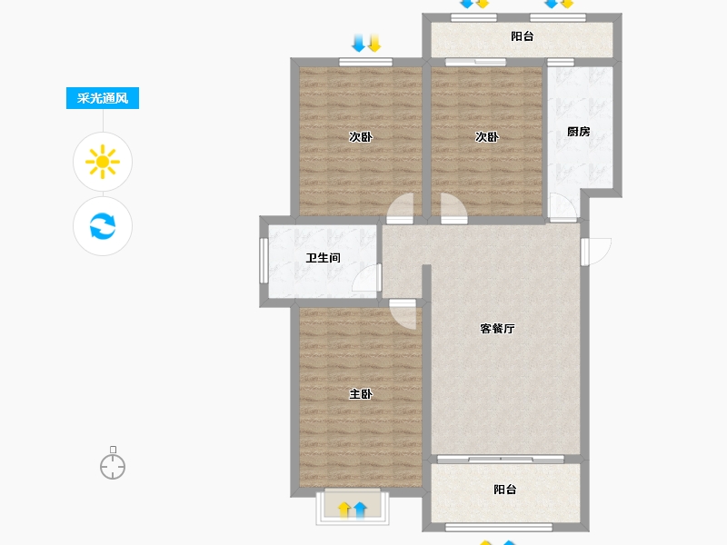 山东省-济宁市-崇文和悦-111.89-户型库-采光通风