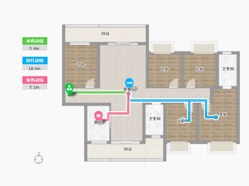 湖南省-怀化市-恒辉今典佳苑-120.92-户型库-动静线