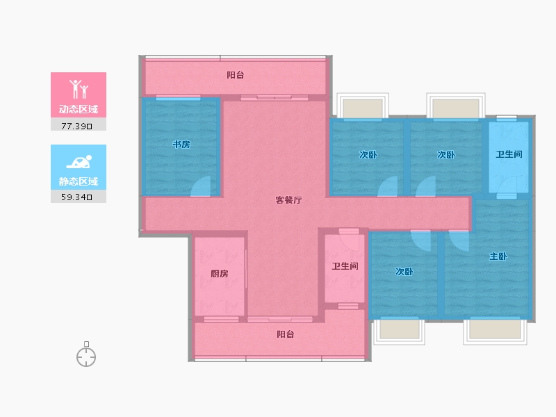 湖南省-怀化市-恒辉今典佳苑-120.92-户型库-动静分区