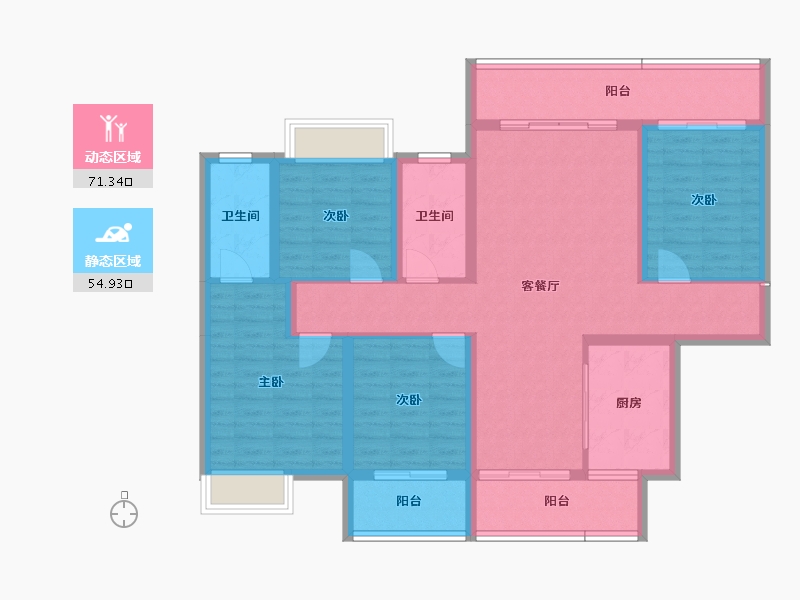 湖南省-怀化市-恒辉今典佳苑-112.61-户型库-动静分区