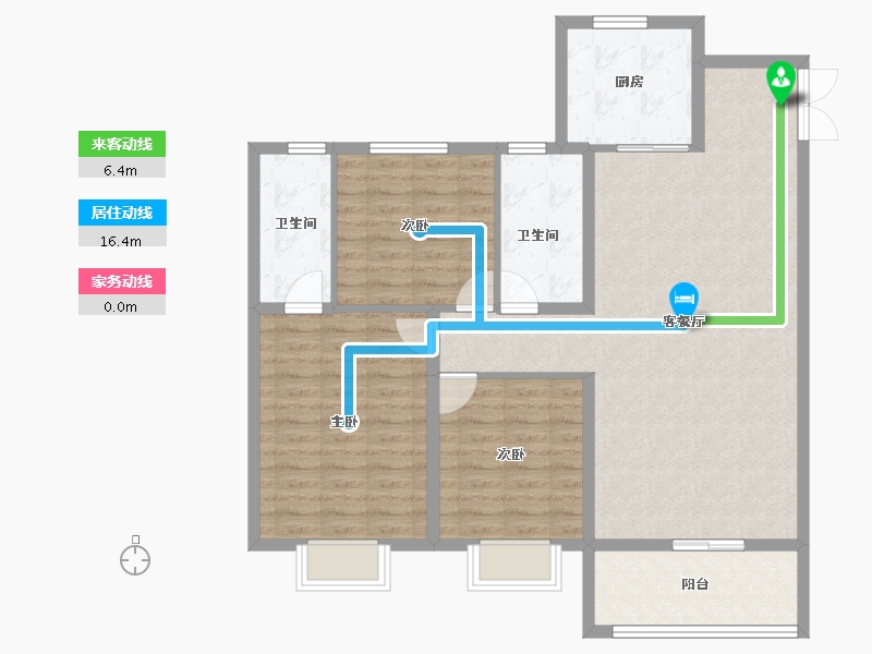 河南省-安阳市-建业凤凰城北岸-104.11-户型库-动静线