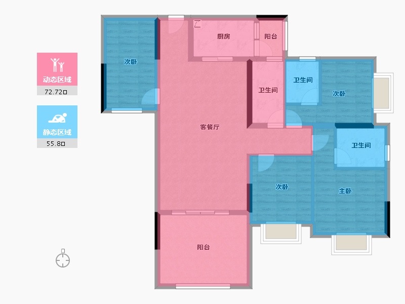 广东省-江门市-御凯名都-115.01-户型库-动静分区