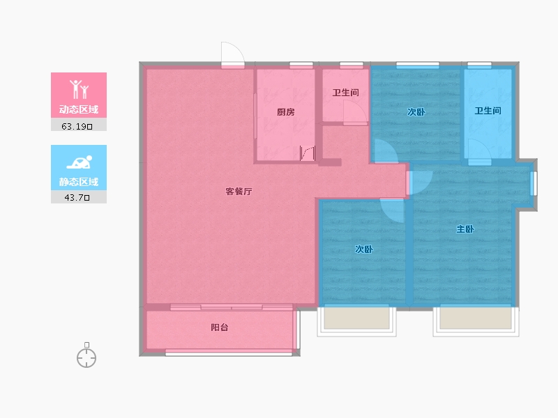 山东省-济南市-保利天禧二期-113.00-户型库-动静分区