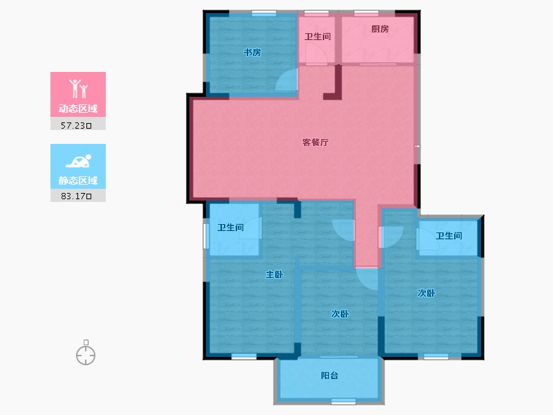 江苏省-淮安市-金科&金地商置·观天下-126.78-户型库-动静分区