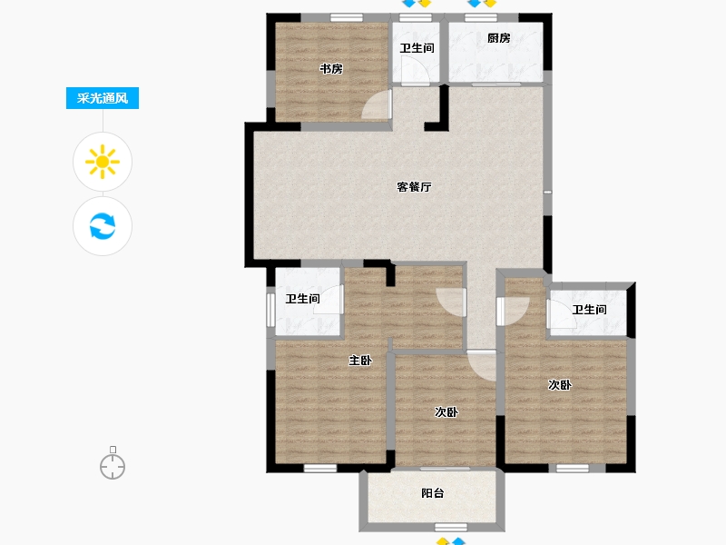 江苏省-淮安市-金科&金地商置·观天下-126.78-户型库-采光通风