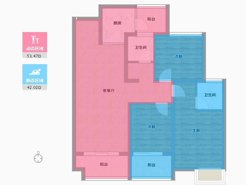 湖南省-怀化市-恒辉今典佳苑-82.71-户型库-动静分区