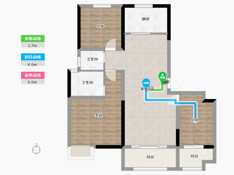 河南省-安阳市-建业凤凰城北岸-90.86-户型库-动静线