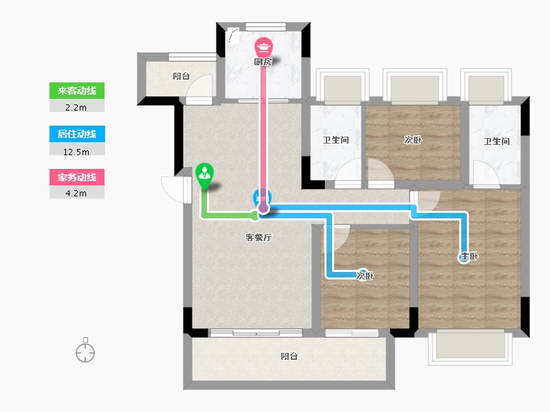 重庆-重庆市-昕晖中航璟熙-77.47-户型库-动静线