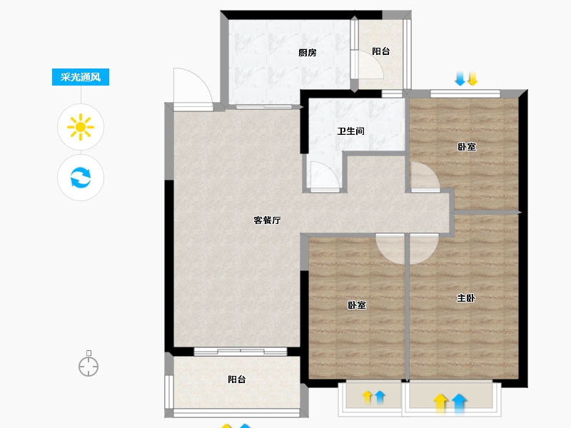 河南省-漯河市-恒大名都-91.20-户型库-采光通风