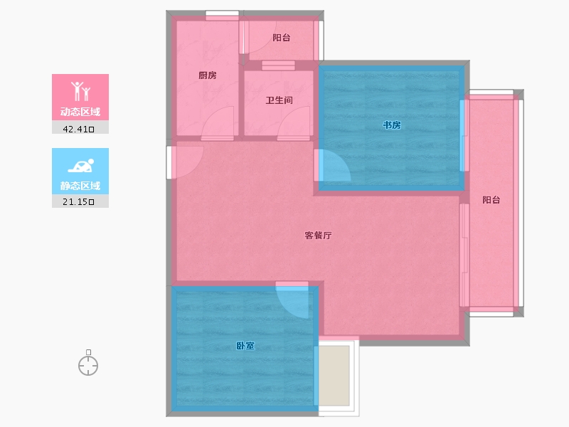 香港特别行政区-东区-攀枝花曲江新鸥鹏教育城-56.28-户型库-动静分区