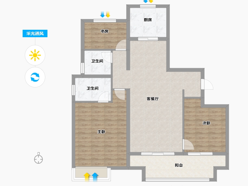 山东省-济宁市-华侨城运河1283-97.27-户型库-采光通风