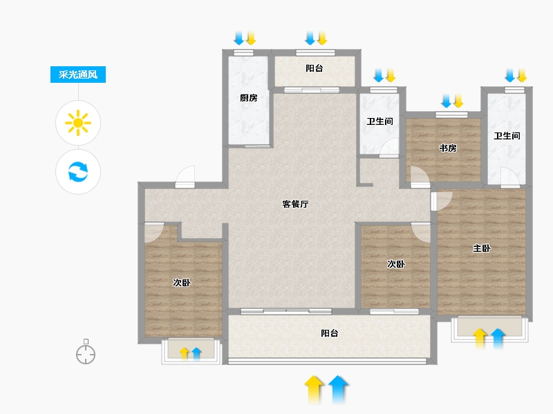 山东省-济宁市-华侨城运河1283-136.69-户型库-采光通风