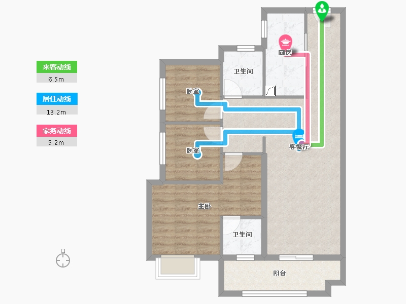 广东省-江门市-新会保利西海岸-79.74-户型库-动静线