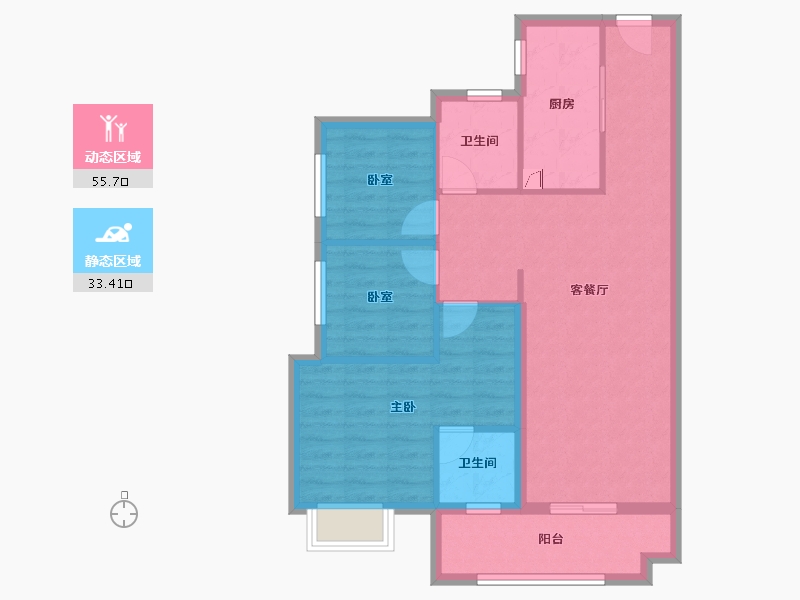 广东省-江门市-新会保利西海岸-79.74-户型库-动静分区