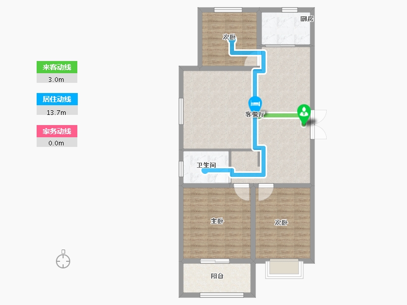 河南省-安阳市-建业凤凰城北岸-95.20-户型库-动静线