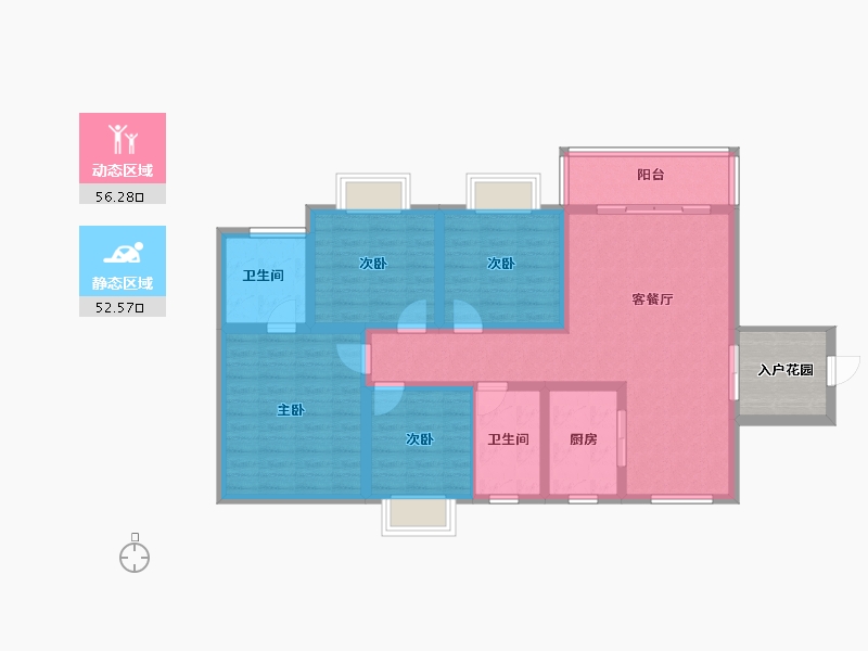 贵州省-黔东南苗族侗族自治州-鸿鹄嘉园-102.00-户型库-动静分区