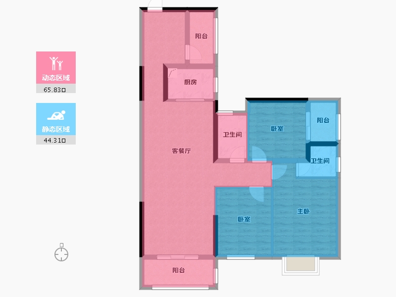 贵州省-毕节市-阳光海岸-107.00-户型库-动静分区