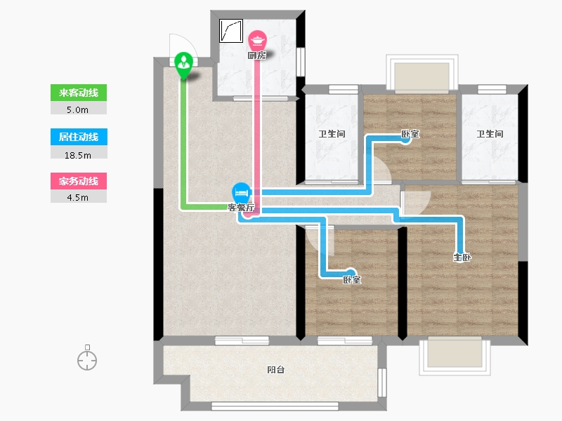 湖北省-荆州市-荆江之星-85.00-户型库-动静线