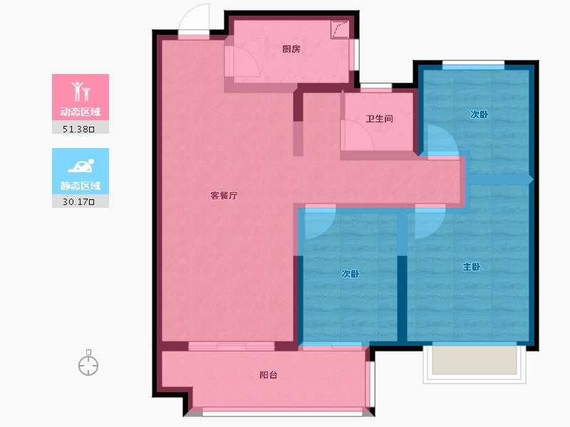 山东省-淄博市-君悦府-79.40-户型库-动静分区