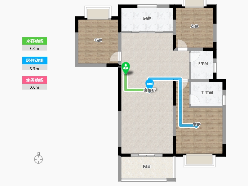 河南省-平顶山市-建昌城市花园-106.40-户型库-动静线