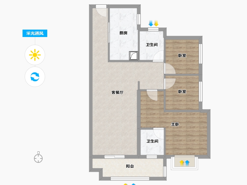 广东省-江门市-新会保利西海岸-79.22-户型库-采光通风