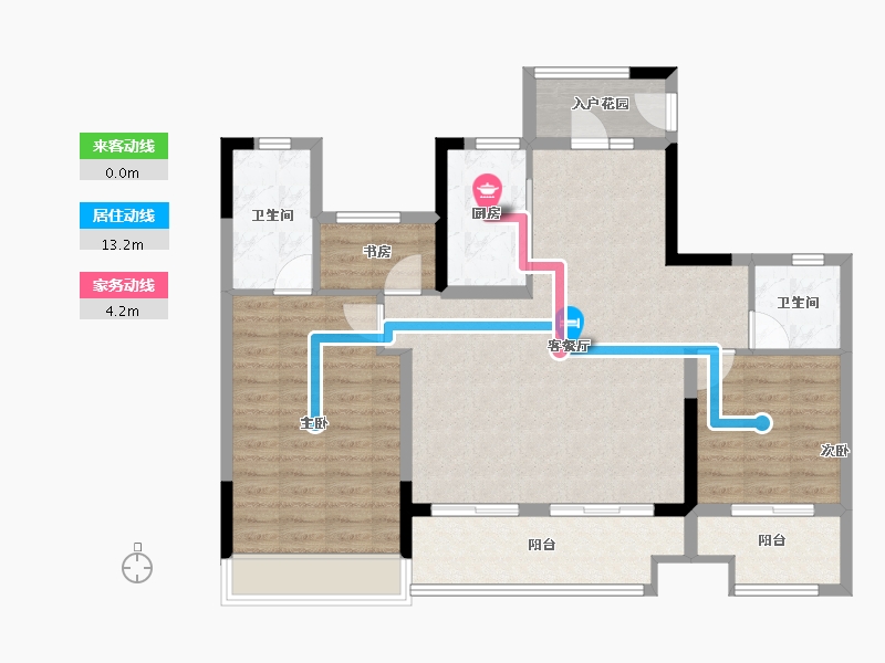 安徽省-池州市-中奥同晖·御湖宸院-95.86-户型库-动静线