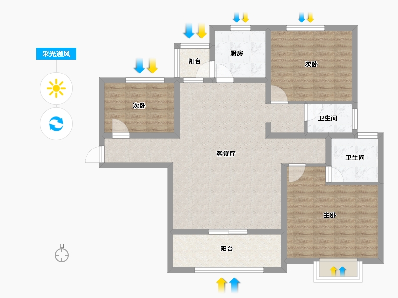 河南省-安阳市-旺龙荣盛华府-98.20-户型库-采光通风