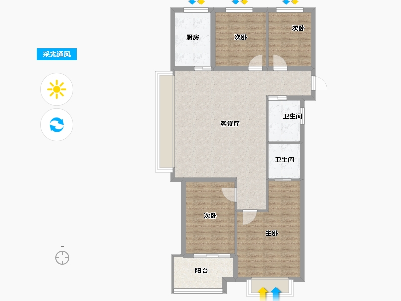 安徽省-池州市-伊美·城市首府-99.01-户型库-采光通风