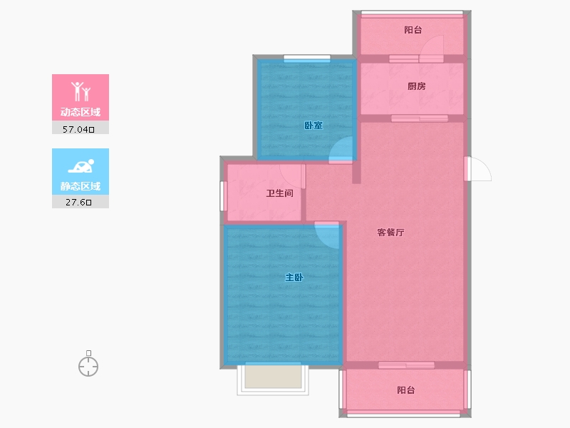 陕西省-渭南市-香山府-75.20-户型库-动静分区