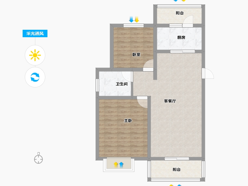 陕西省-渭南市-香山府-75.20-户型库-采光通风